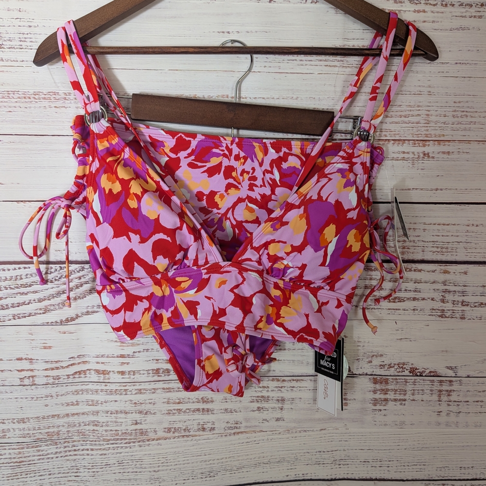 Salt + Cove Pink and Orange Floral Swimsuit